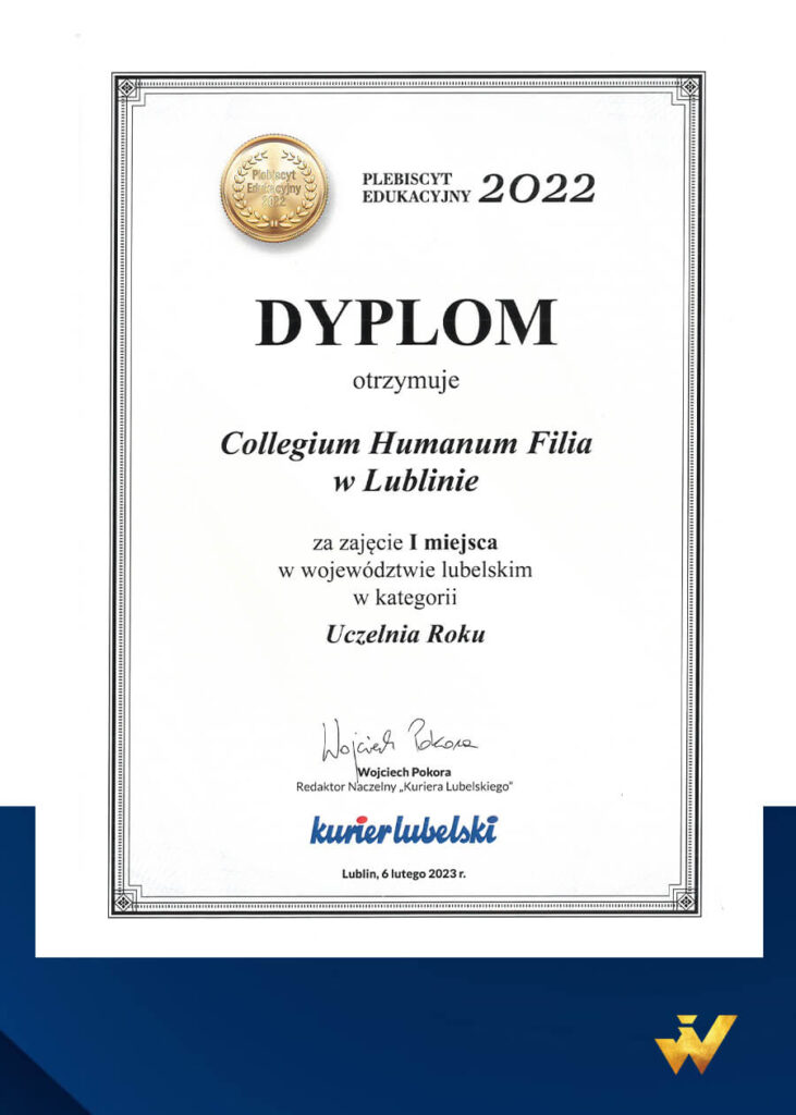 COLLEGIUM HUMANUM zwycięzcą w Plebiscycie Edukacyjnym 2022