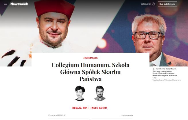 „Newsweek” uzależniał teksty o Collegium Humanum od przyjęcia oferty reklamowej? REM: przypuszczenie zasadne